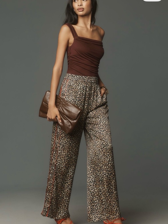 Anthropologie Pants - Anthropologie Brown Leopard-Print Wide-Leg Pants